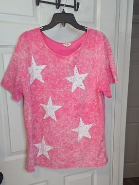 BiBi Pink Star Print Short Sleeve Tee